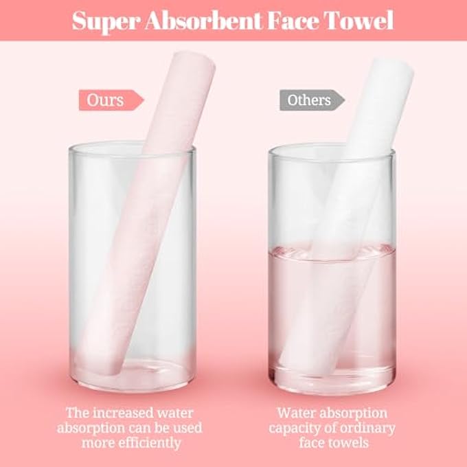 FXKS 100 COUNT FACE TOWELS,SUPER SOFT AND THICK FACE CLEANSING TOWELETTES FOR SENSITIVE SKIN, DISPOSABLE FACIAL TOWELS FOR MAKEUP REMOVAL AND CLEAN SKIN,BIODEGRADABLE FACIAL TOWEL - Image 4